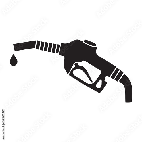 Fuel Nozzle Silhouette Icon Gas Station Pump Illustration