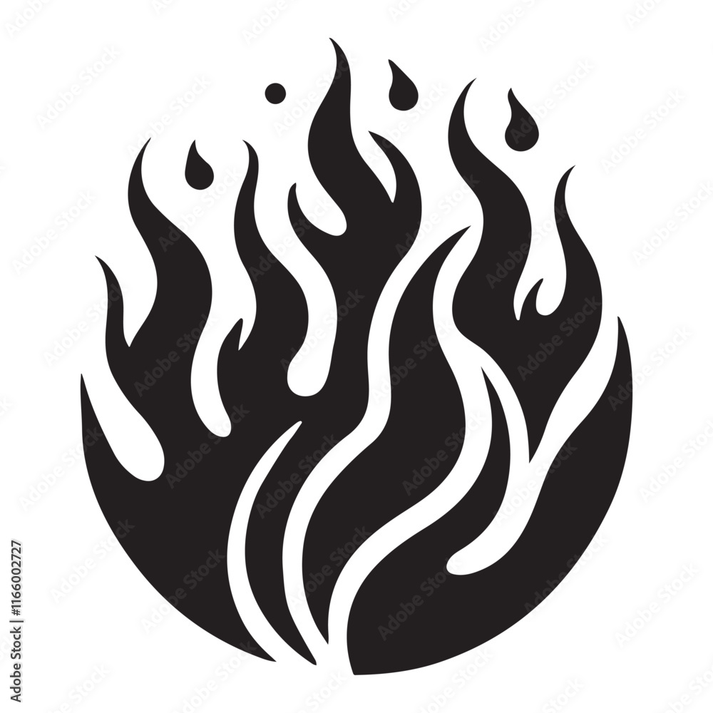 Naklejka premium Flaming Fire Graphic Design Burning Silhouette For Passionate Elements