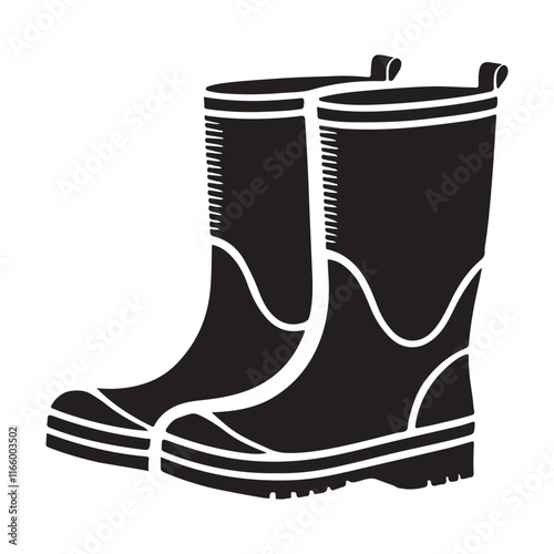 Classic Silhouette Rubber Boots Illustration