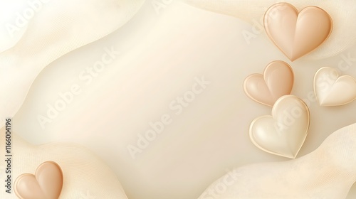 Elegant Beige Hearts on a Textured Background