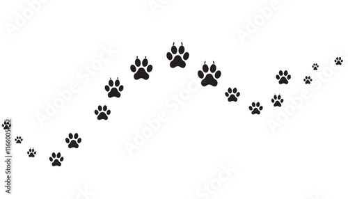 Different animal paw print vector black and white designs illustration