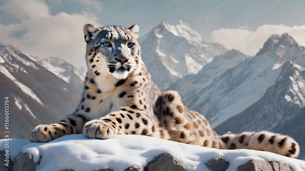 Obraz premium leopard in the snow