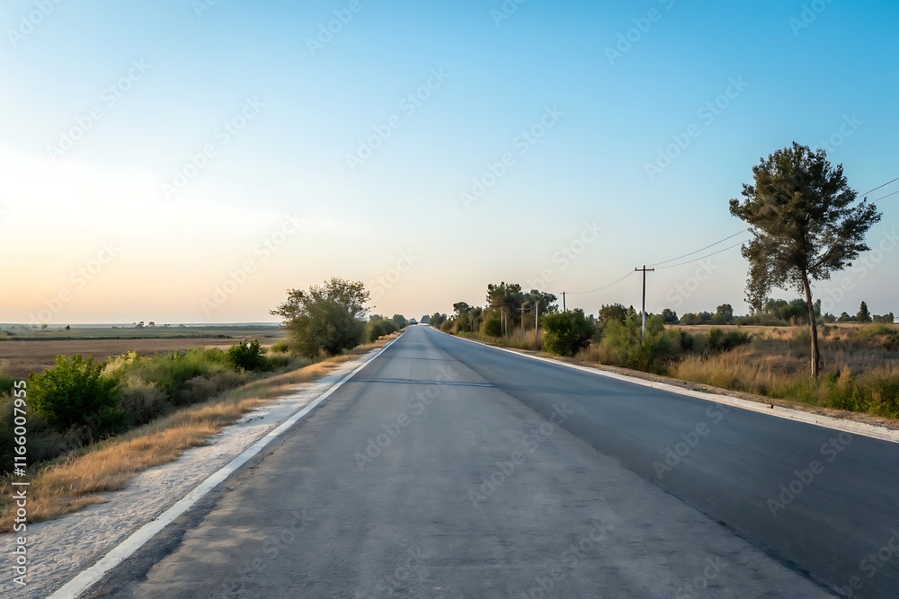 Fototapeta premium beautiful empty asphalt daytime mockup