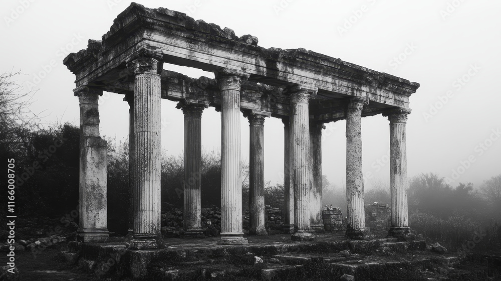 Obraz premium Broken antique pillars white ruined columns pieces