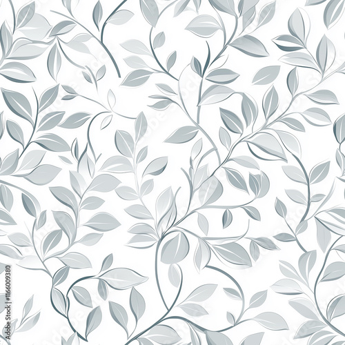 Wallpaper Mural Simple Rangoli Seamlesspattern Delicate leaf patterns in soft hues create a serene, elegant backdrop, perfect for nature-inspired designs. Torontodigital.ca