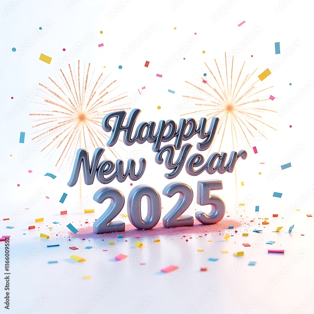 Naklejka premium Happy new year 2025