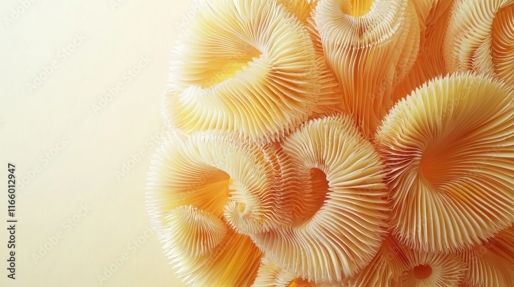 Abstract representation of swirling, textured forms in soft colors.