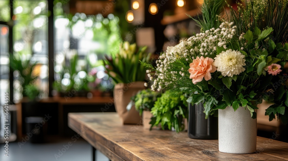A vibrant display of flowers in various colors arranged in elegant vases, showcasing the beauty and artistry of floral design in a contemporary indoor environment. A vibrant display of flowers in various colors arranged in elegant vases, showcasing the beauty and artistry of floral design in a contemporary indoor environment.