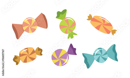 Swirl candy illustration. Christmas candy art. Cute candy. Food collection. Candy collection.