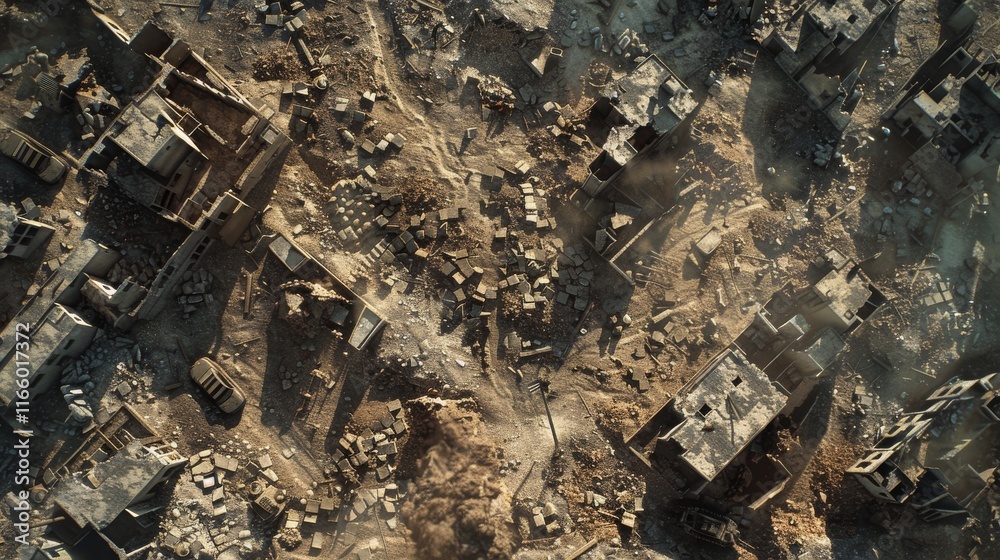 Fototapeta premium a war zone, soldiers and vehicles 