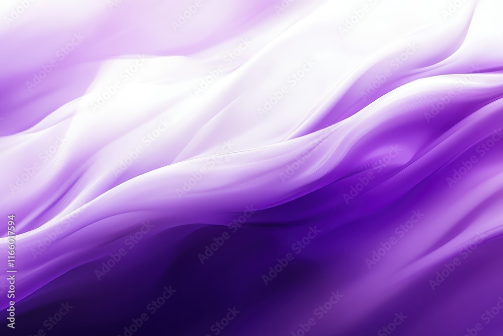 Fototapeta premium Abstract fluid waves, ethereal purple and white gradients, smoky textures, flowing energy, cosmic nebula, silk-like ripples, dream-like atmosphere, soft focus, mystical aura, violet hues, wispy curves