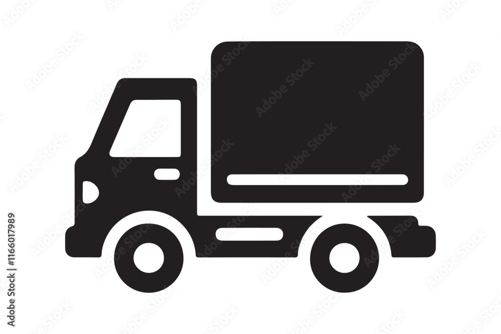 Clean Vector Silhouette of a Truck in Black Clean Vector Silhouette of a Truck in Black