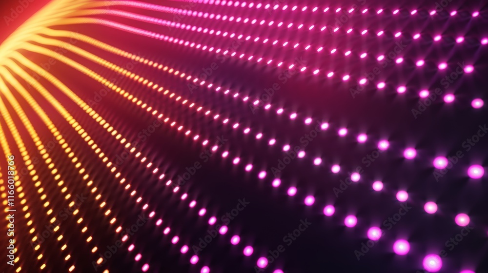 Fototapeta premium Glowing lines creating a vibrant abstract background in shades of orange and purple, perfect for modern wallpapers and digital art