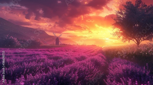 A sprawling lavender field in full bloom