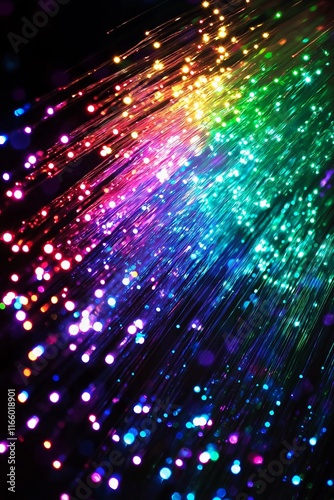 Wallpaper Mural Vibrant array of fiber optic lights creates a captivating visual effect with colorful sparkles and glow. Torontodigital.ca