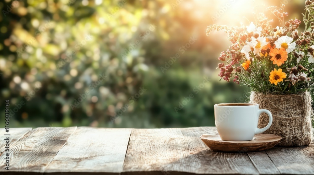 A serene composition featuring a cup of coffee beside a vibrant flower arrangement, capturing the essence of tranquility and the delight of a peaceful morning. A serene composition featuring a cup of coffee beside a vibrant flower arrangement, capturing the essence of tranquility and the delight of a peaceful morning.