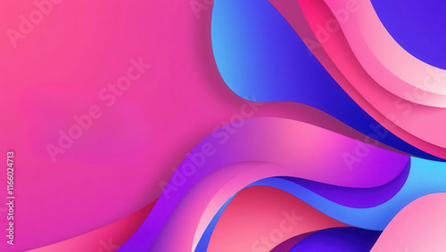 Vibrant abstract flowing shapes graphic design digital art colorful background modern concept photo