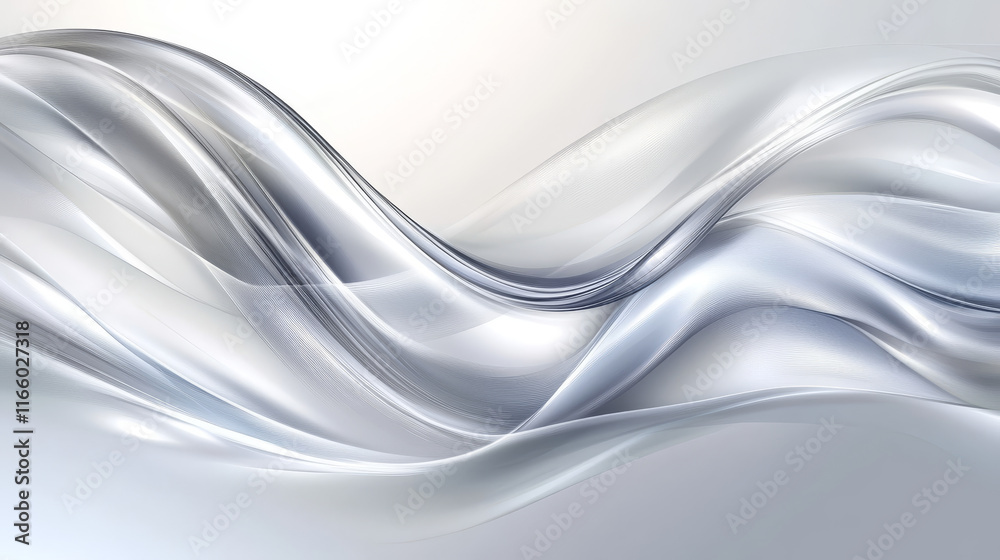 Fototapeta premium Abstract vector background with smooth shiny grey, gray waves and halftone 