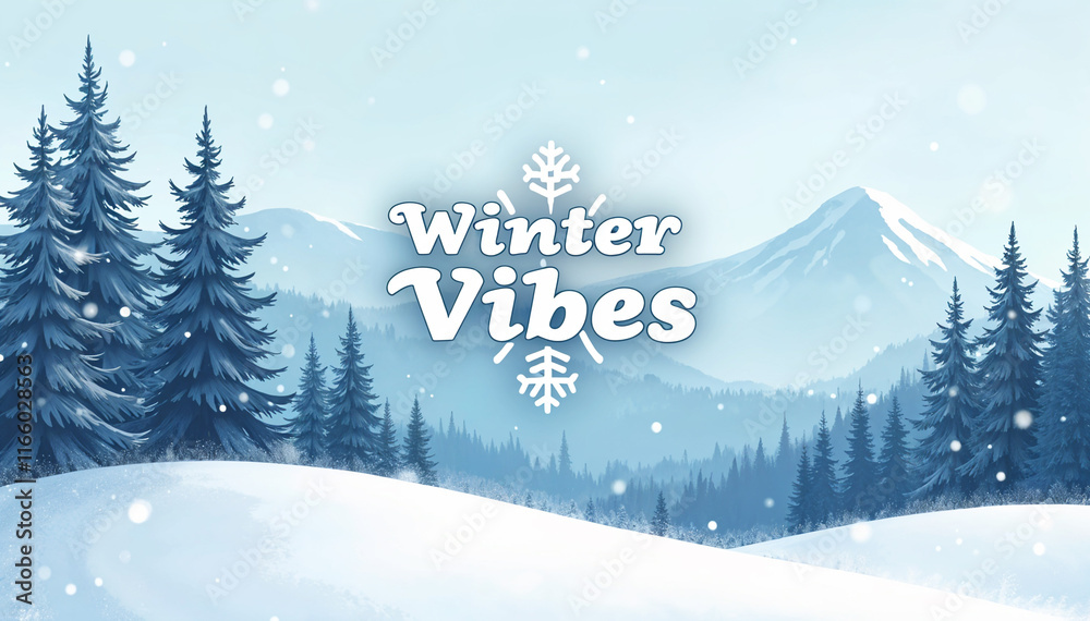 Winter Vibes Peaceful snowy landscape. Winter Vibes Peaceful snowy landscape.