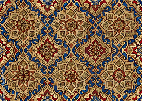 Intricate ornate tile pattern design.