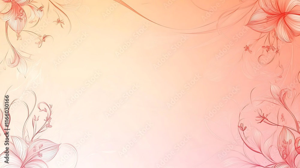 Delicate Peach Floral Design Background Artwork Delicate Peach Floral Design Background Artwork