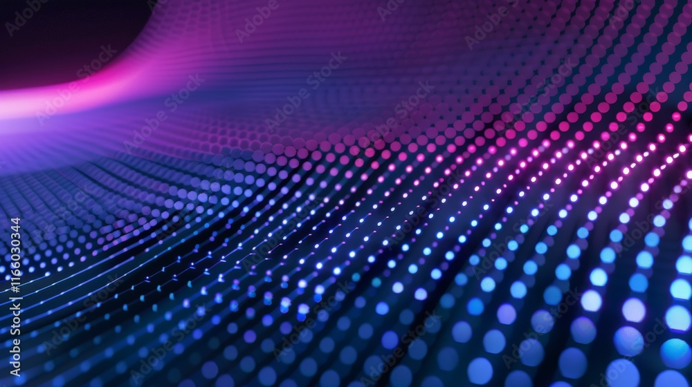 Wavy surface created by flowing blue and pink particles forming an abstract digital art background, ideal for wallpapers Wavy surface created by flowing blue and pink particles forming an abstract digital art background, ideal for wallpapers