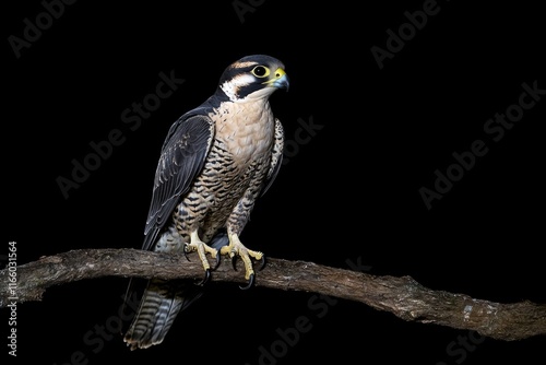 A bird perched on a dark branch