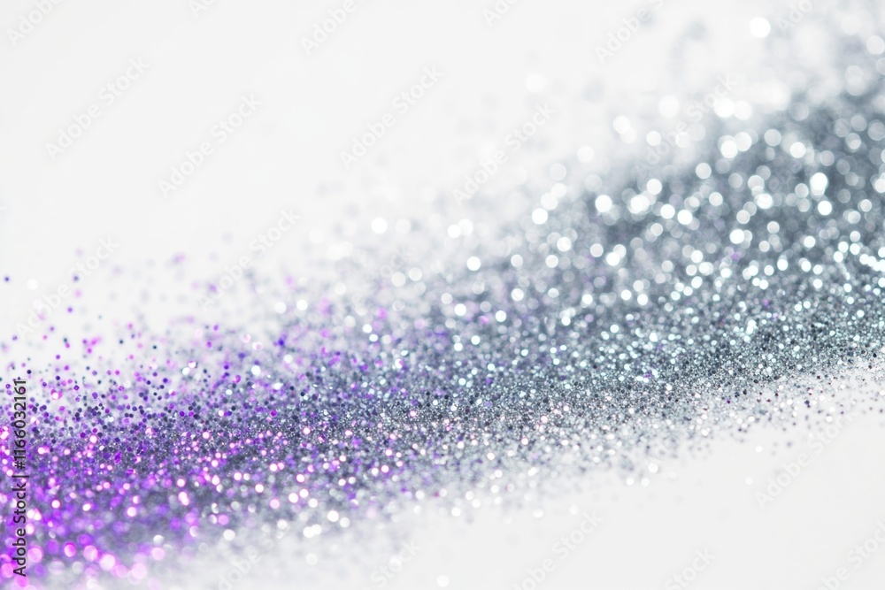 A close-up view of purple and silver glitter, perfect for use in crafts or design projects A close-up view of purple and silver glitter, perfect for use in crafts or design projects