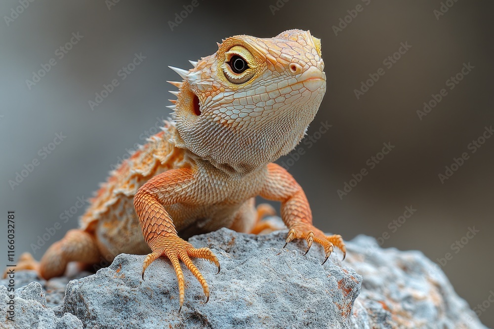 Obraz premium A close-up shot of a lizard sitting on a rocky surface