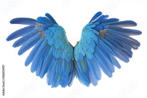 A close-up shot of the vibrant blue and green feathers on a bird's wings photo