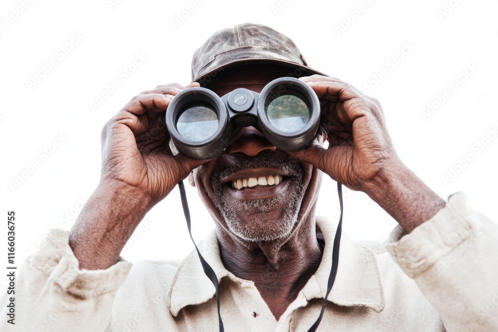 A person looking through a pair of binoculars, great for nature or surveillance scenes A person looking through a pair of binoculars, great for nature or surveillance scenes