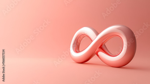 3D infinity symbol on pink background photo