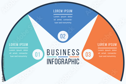Infographic business design 3 steps, objects, elements or options business information template
