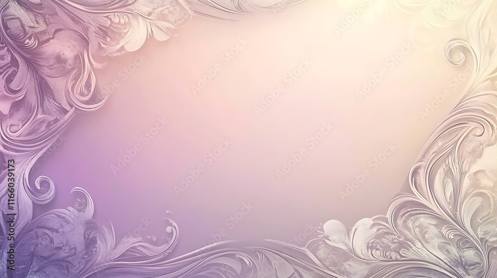 Elegant Lavender Swirls Frame Background Design Elegant Lavender Swirls Frame Background Design