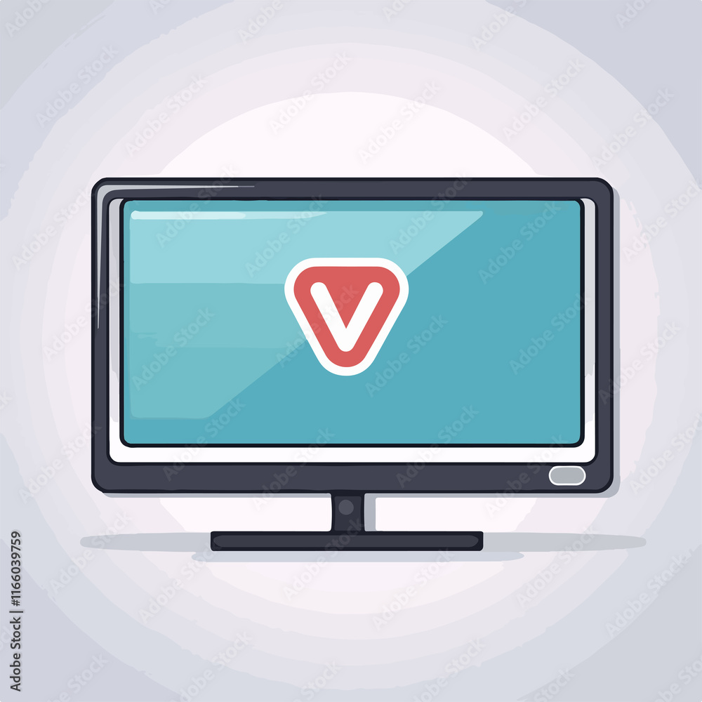 Video Play Symbol on Computer Screen Icon for Multimedia Content Playbacks Video Play Symbol on Computer Screen Icon for Multimedia Content Playbacks