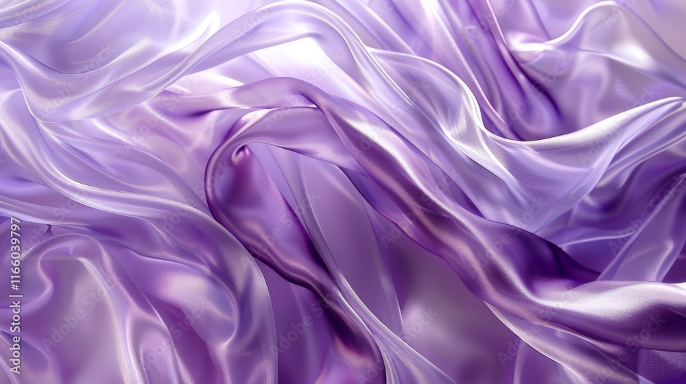 Fototapeta premium Flowing smooth texture of luxurious violet and purple silk or satin fabric creates an elegant backdrop, perfect for romantic designs