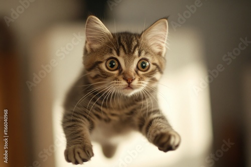 A curious kitten gazing upwards, perfect for illustrations and designs