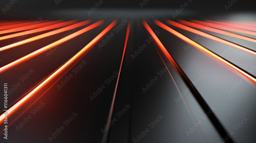 Bright orange neon lines converging at the center on a dark background create a dynamic, futuristic abstract design Bright orange neon lines converging at the center on a dark background create a dynamic, futuristic abstract design