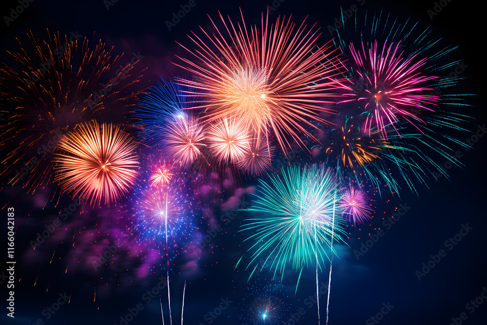 Spectacular Firework Display Ignites The Midnight Sky In Brilliant Colors: A Joyous Celebration Of The Night Spectacular Firework Display Ignites The Midnight Sky In Brilliant Colors: A Joyous Celebration Of The Night