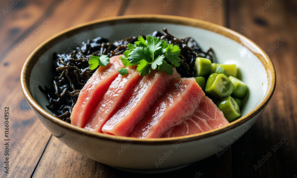 Spicy Tuna Poke Bowl with Seaweed Salad Spicy Tuna Poke Bowl with Seaweed Salad
