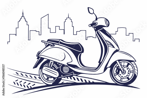 Scooter Silhouette Vector: Sleek Design for Urban and Modern Themes photo