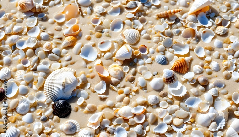Fototapeta premium A view of some Seashells on the beach