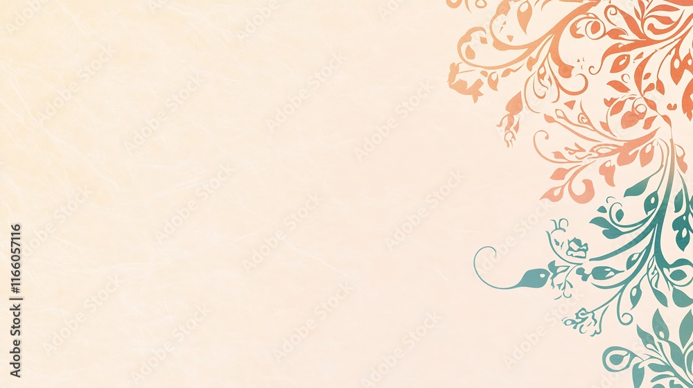 Elegant Floral Design On A Cream Background Elegant Floral Design On A Cream Background