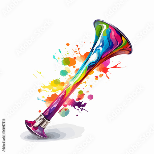 Vibrant Vuvuzela Trumpet Soccer Vector Illustration for Sports Events photo