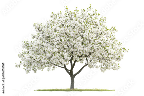 Pear Tree in Full Bloom with White Flowers photo