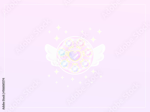 4:3 魔法少女の変身ジュエリージェムウイングコンパクト壁紙♪