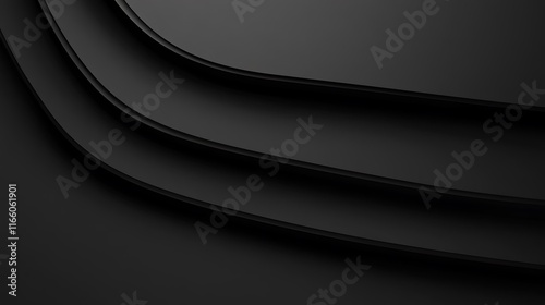 Abstract Black Curving Layers Design Background