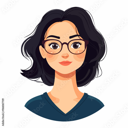 Professional Woman Cartoon Avatar Profile Picture Vector for Female Users