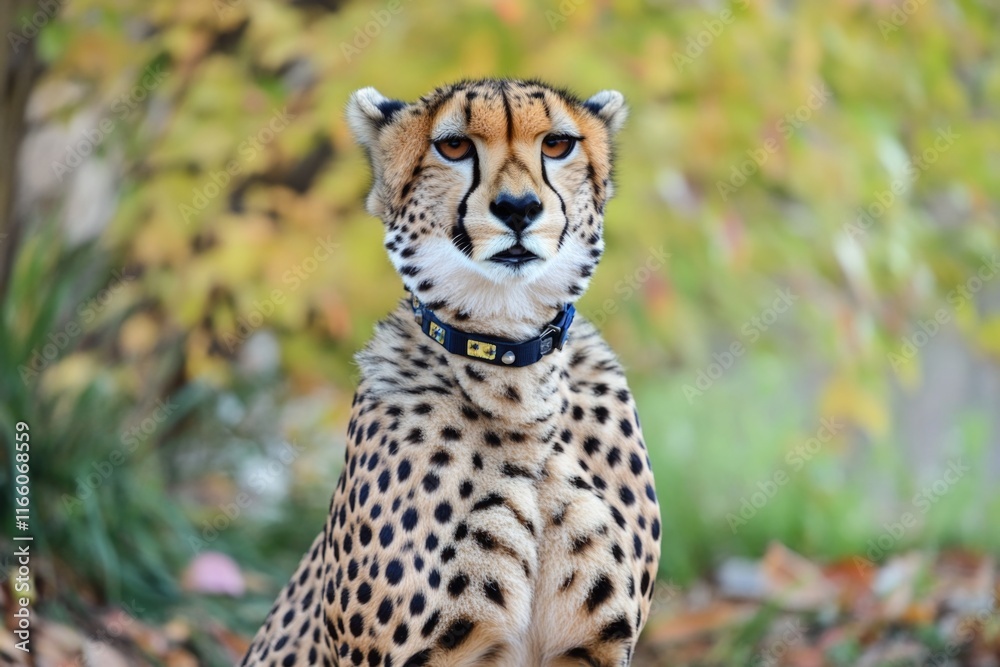 A cheetah looks directly into the camera, its eyes alert and curious A cheetah looks directly into the camera, its eyes alert and curious