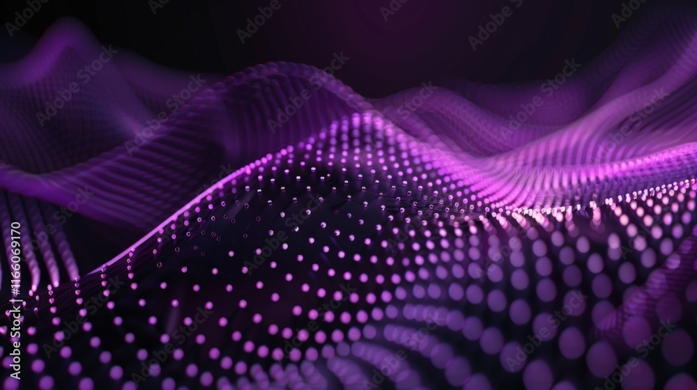 Abstract digital landscape wallpaper with flowing purple particles creating a mesmerizing visual experience